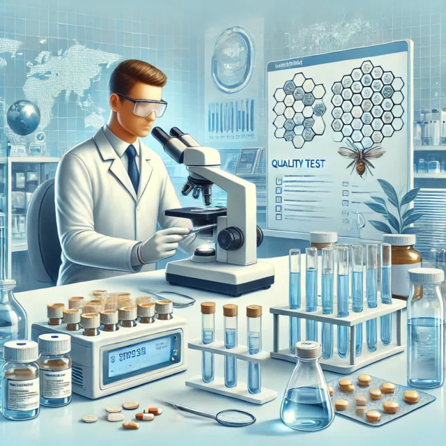 DALL·E 2025-02-12 16.57.08 - An informative illustration for an article about mycotoxin control using quality tests. The scene shows a laboratory setting with a scientist or resea
